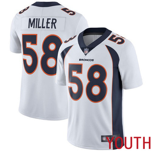 Youth Denver Broncos #58 Von Miller White Vapor Untouchable Limited Player Football NFL Jersey->youth nfl jersey->Youth Jersey
